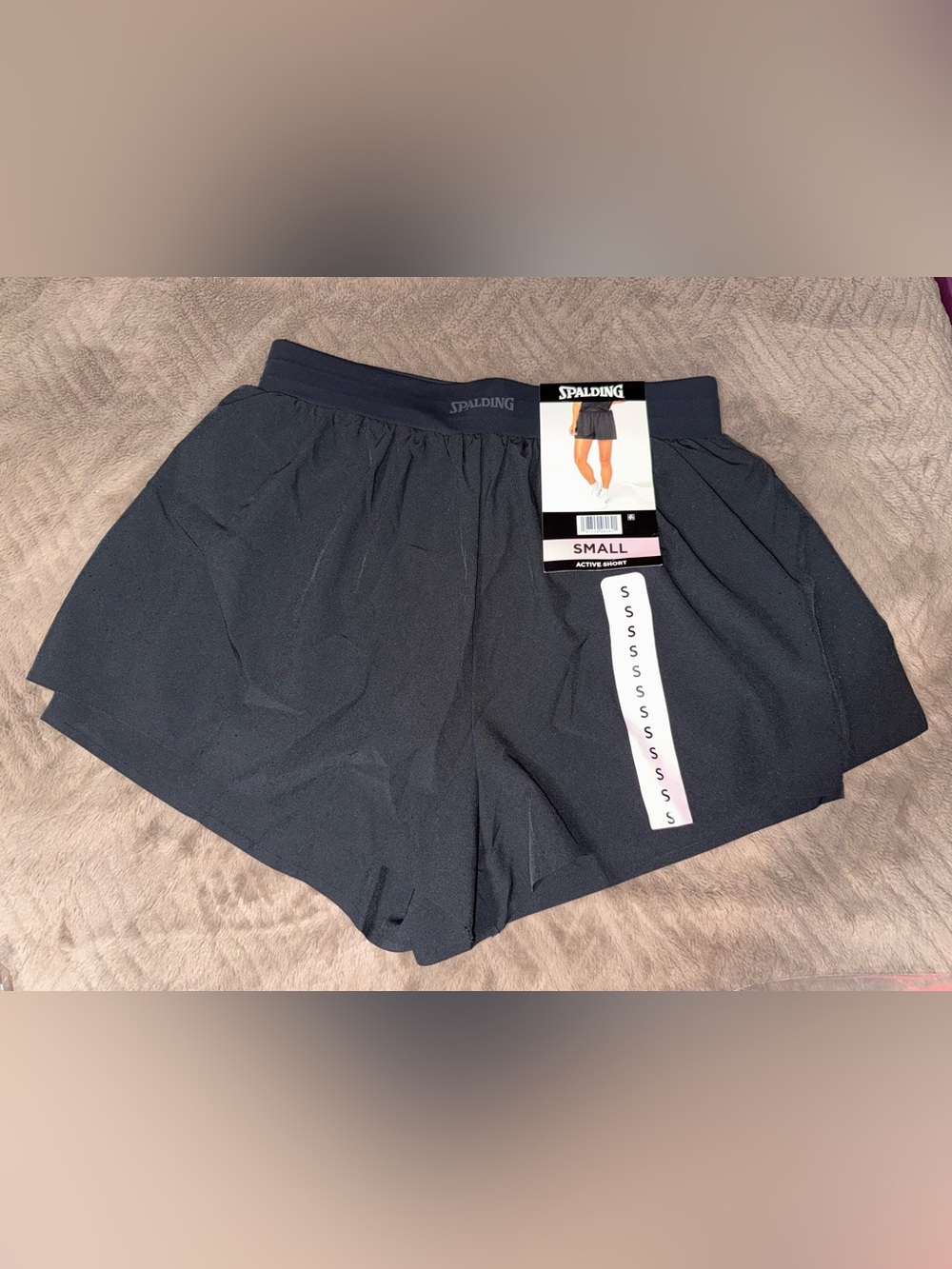 Spalding Women's Navy Athletic Shorts with Elastic Waistband